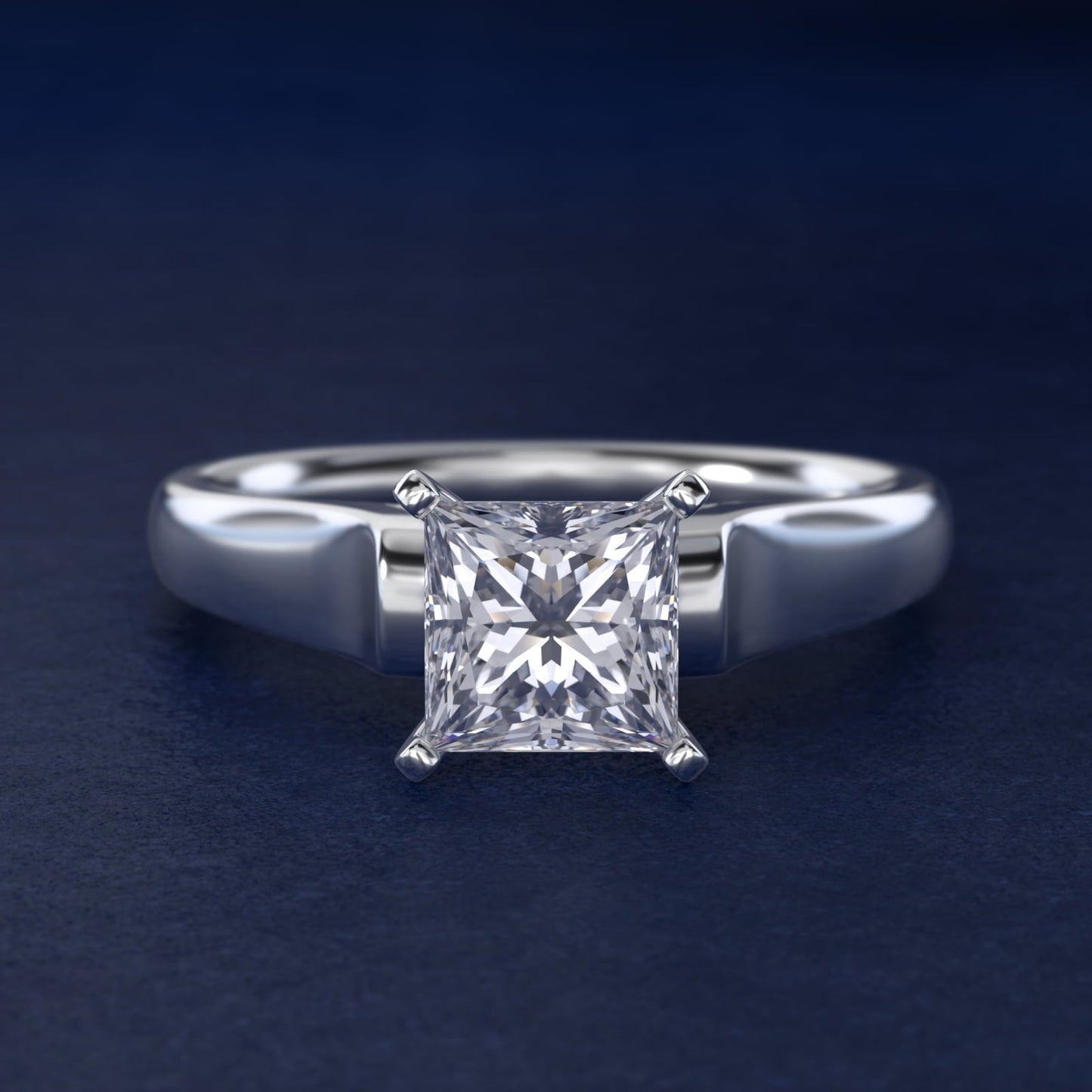 Cathedral Solitaire Plus Diamond Engagement Ring in Platinum By Zac Zac Posen - Princess Center