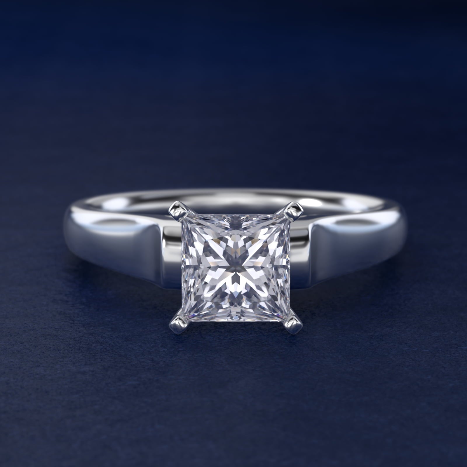 Cathedral Solitaire Plus Diamond Engagement Ring in Platinum By Zac Zac Posen - Princess Center