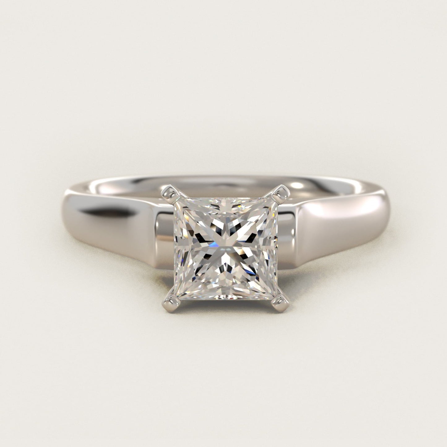 Cathedral Solitaire Plus Diamond Engagement Ring in Platinum By Zac Zac Posen - Princess Center