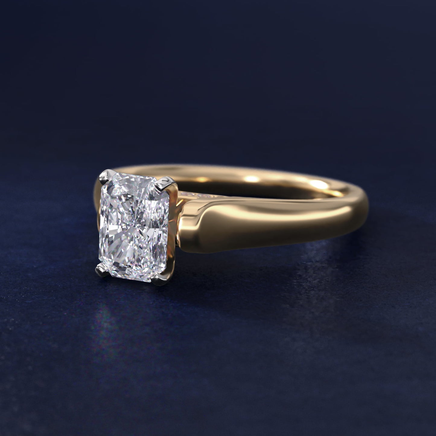 Cathedral Solitaire Plus Diamond Engagement Ring in 14K Yellow Gold By Zac Zac Posen - Radiant Center