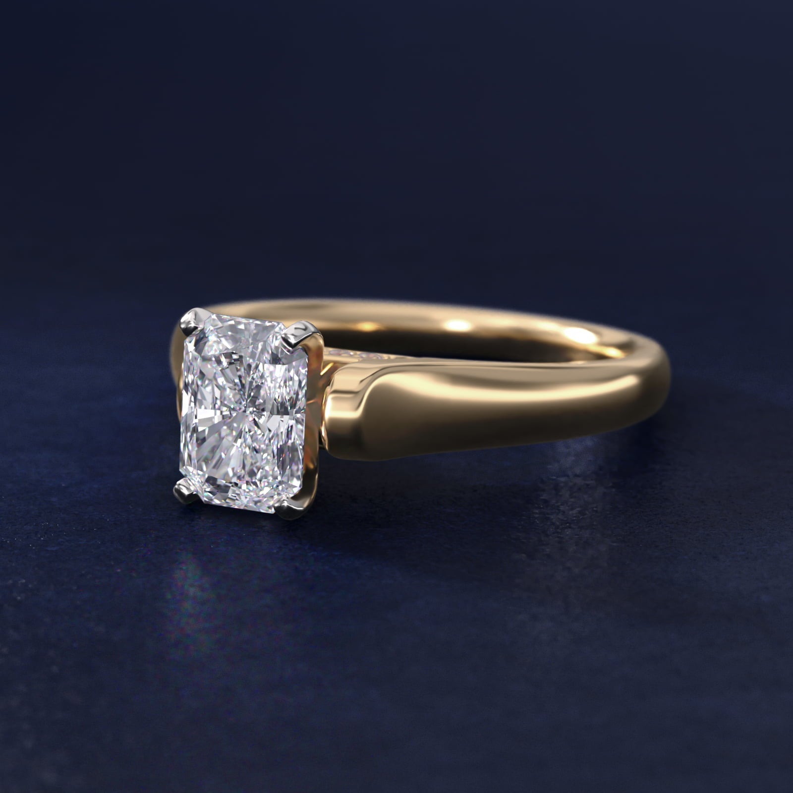 Cathedral Solitaire Plus Diamond Engagement Ring in 18k Yellow Gold By Zac Zac Posen - Radiant Center