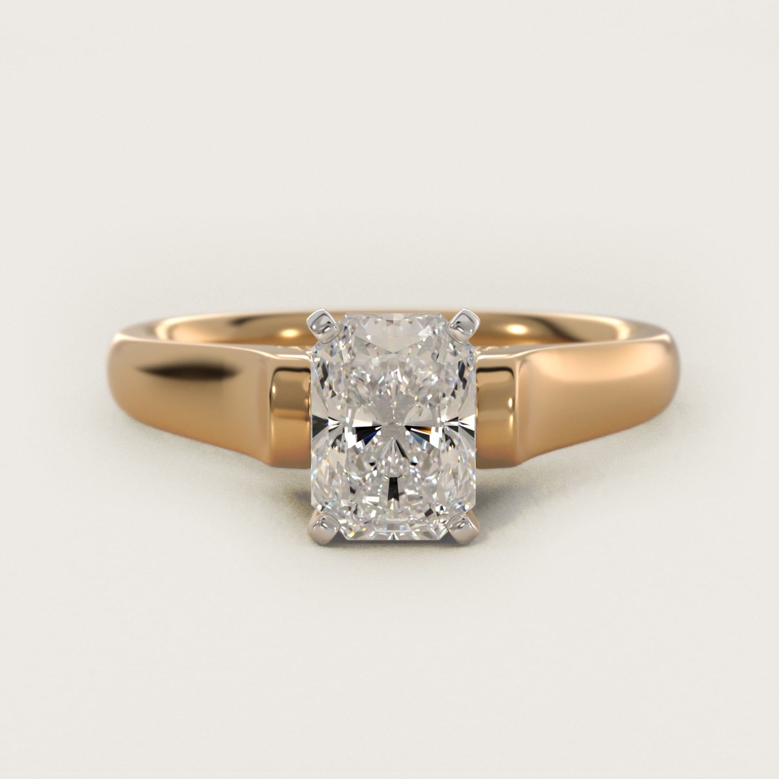 Cathedral Solitaire Plus Diamond Engagement Ring in 14K Yellow Gold By Zac Zac Posen - Radiant Center
