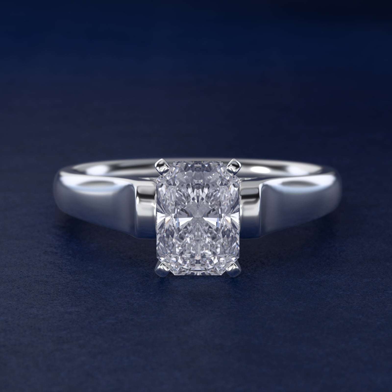 Cathedral Solitaire Plus Diamond Engagement Ring in Platinum By Zac Zac Posen - Radiant Center
