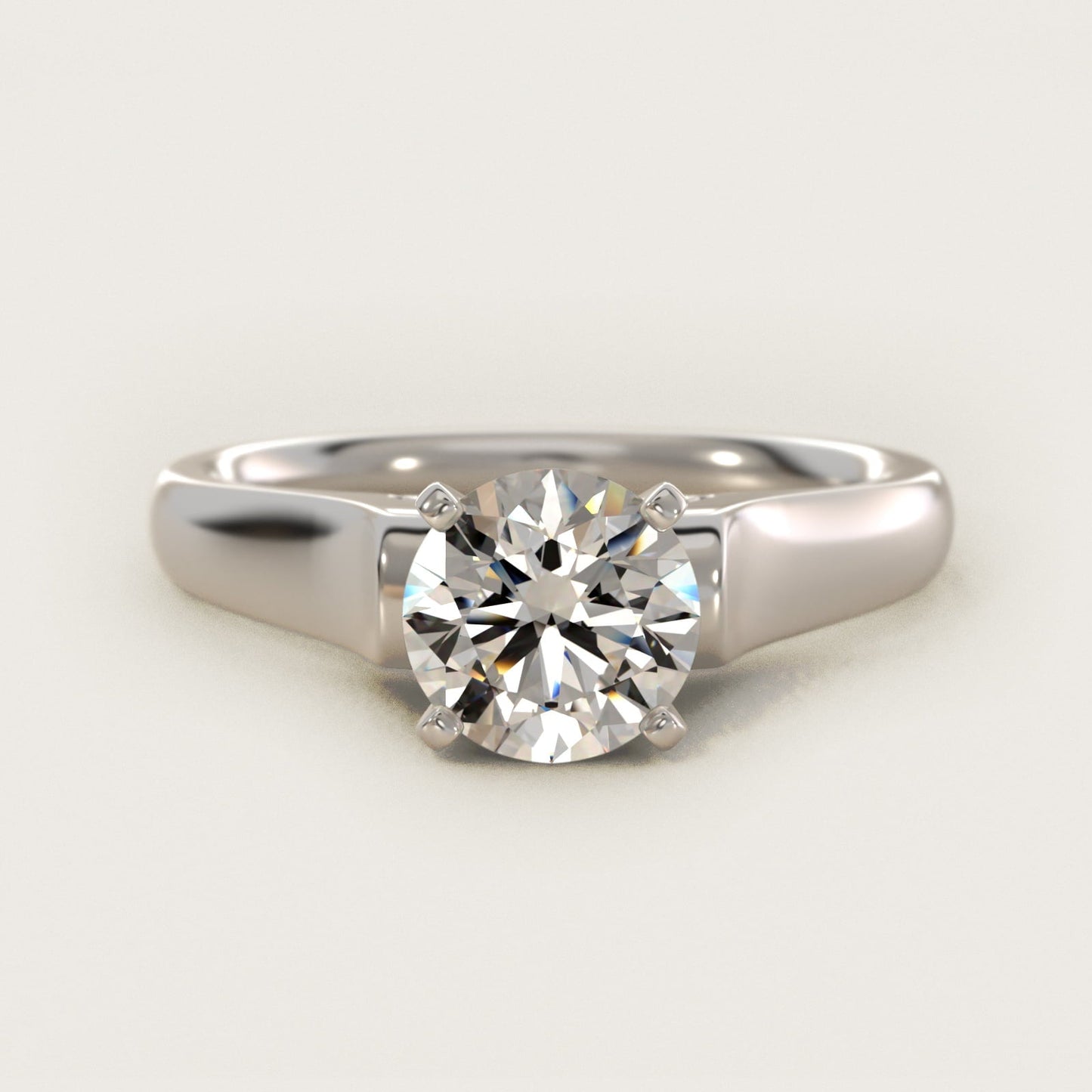 Cathedral Solitaire Plus Diamond Engagement Ring in Platinum By Zac Zac Posen - Round Center