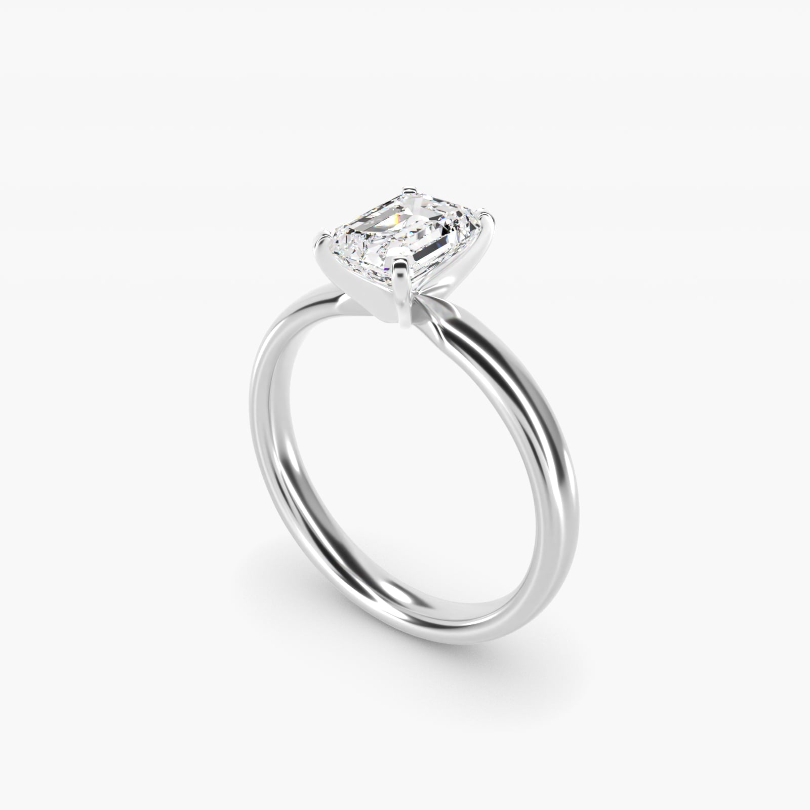 Classic Comfort Fit Solitaire Engagement Ring in Platinum (2.5mm) - Emerald Center
