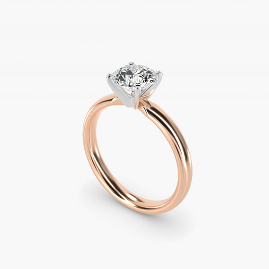 Classic Comfort Fit Solitaire Engagement Ring in 14k Rose Gold (2.5mm) - Round Center