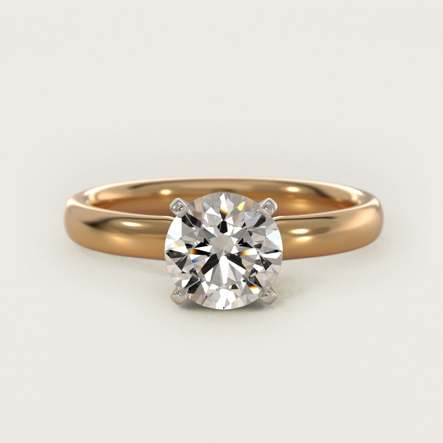 Classic Comfort Fit Solitaire Engagement Ring in 14K Yellow Gold (2.5mm) - Round Center