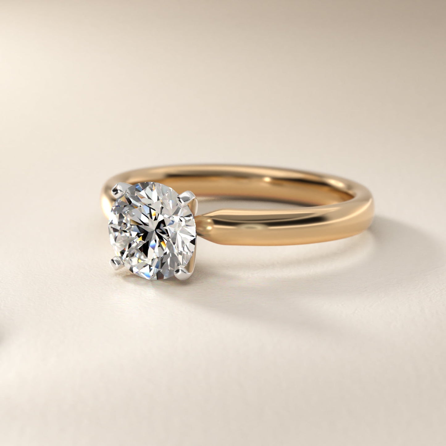 Classic Comfort Fit Solitaire Engagement Ring in 14K Yellow Gold (2.5mm) - Round Center
