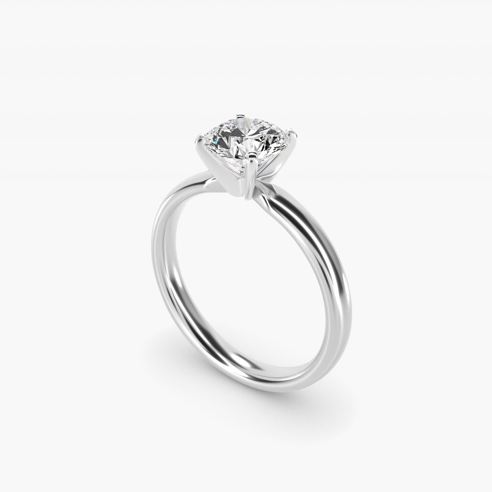 Classic Comfort Fit Solitaire Engagement Ring in Platinum (2.5mm) - Round Center