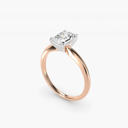 Classic Four Prong Solitaire Engagement Ring in 14K Rose Gold - Emerald Center