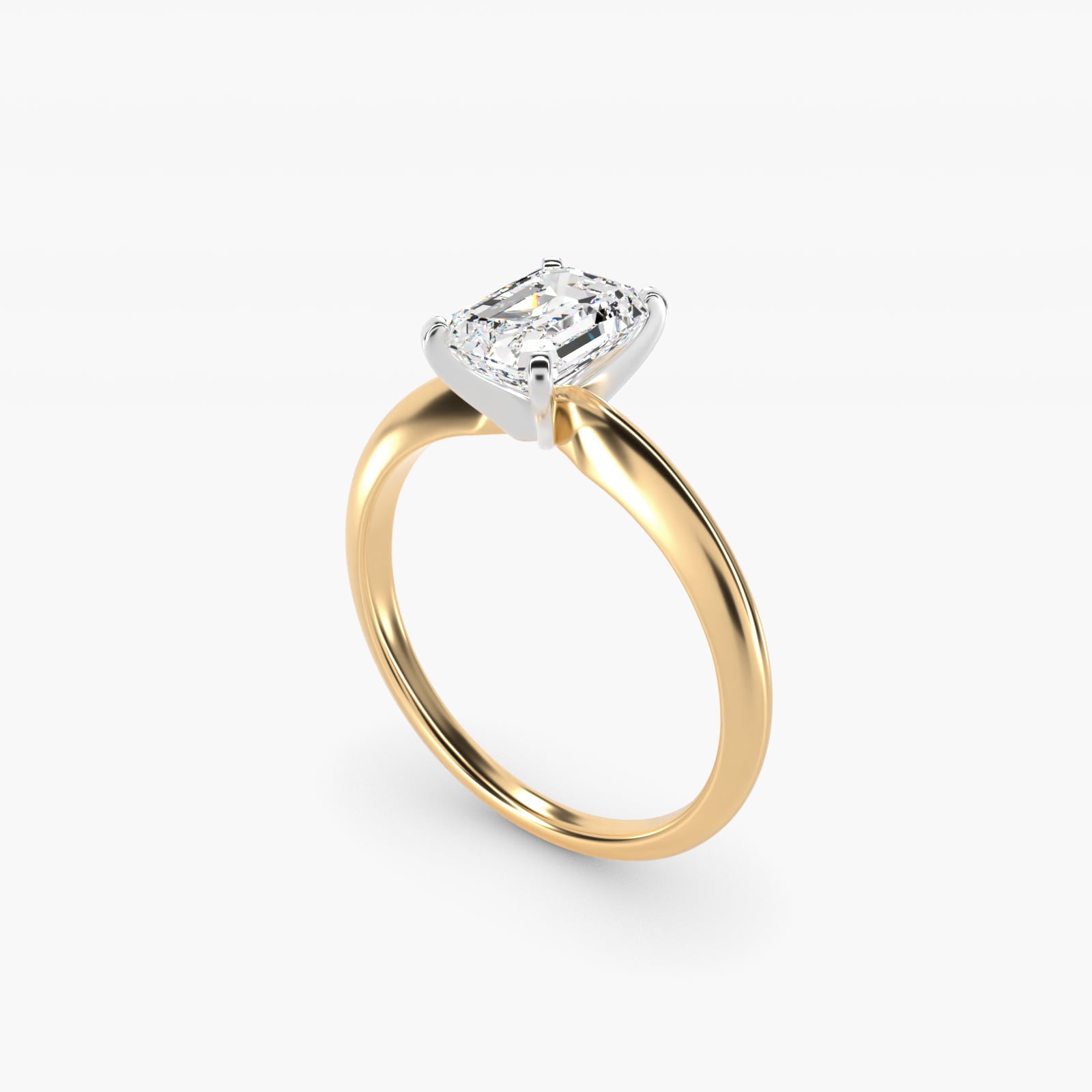 Classic Four Prong Solitaire Engagement Ring in 18k Yellow Gold - Emerald Center