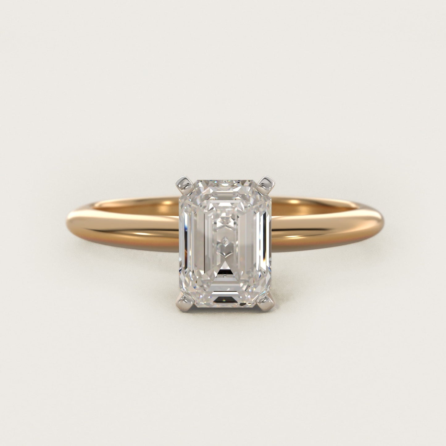 Classic Four Prong Solitaire Engagement Ring in 18k Yellow Gold - Emerald Center