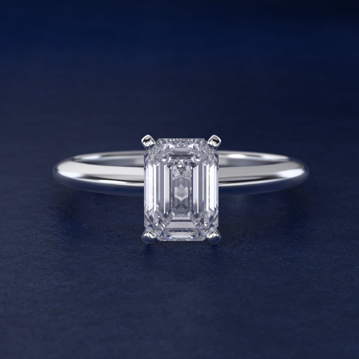 Classic Four Prong Solitaire Engagement Ring in Platinum - Emerald Center