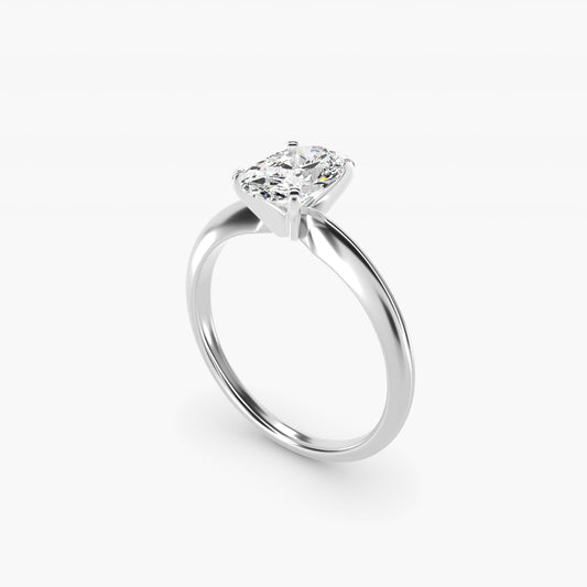 Classic Four-Prong Solitaire Engagement Ring in 14k White Gold - Oval Center