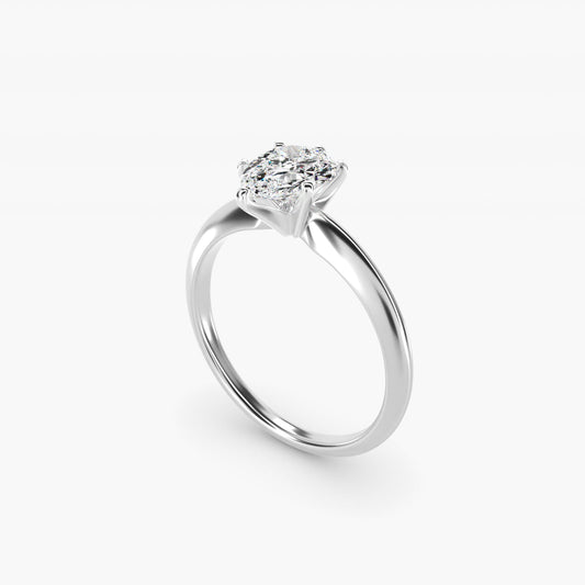 Classic Four-Prong Solitaire Engagement Ring in 18k White Gold - Pear Center