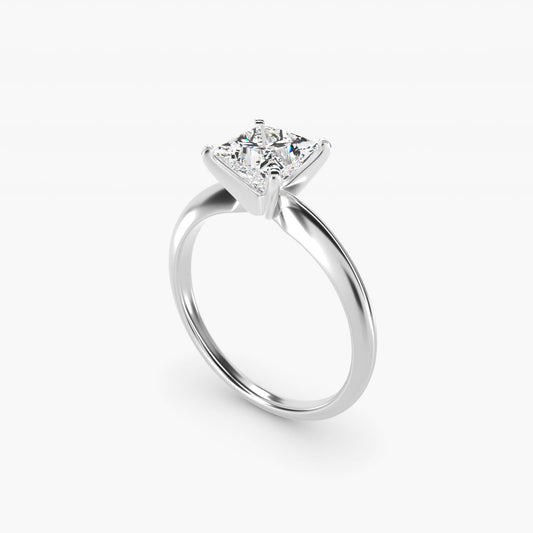 Classic Four-Prong Solitaire Engagement Ring in 14k White Gold - Princess Center