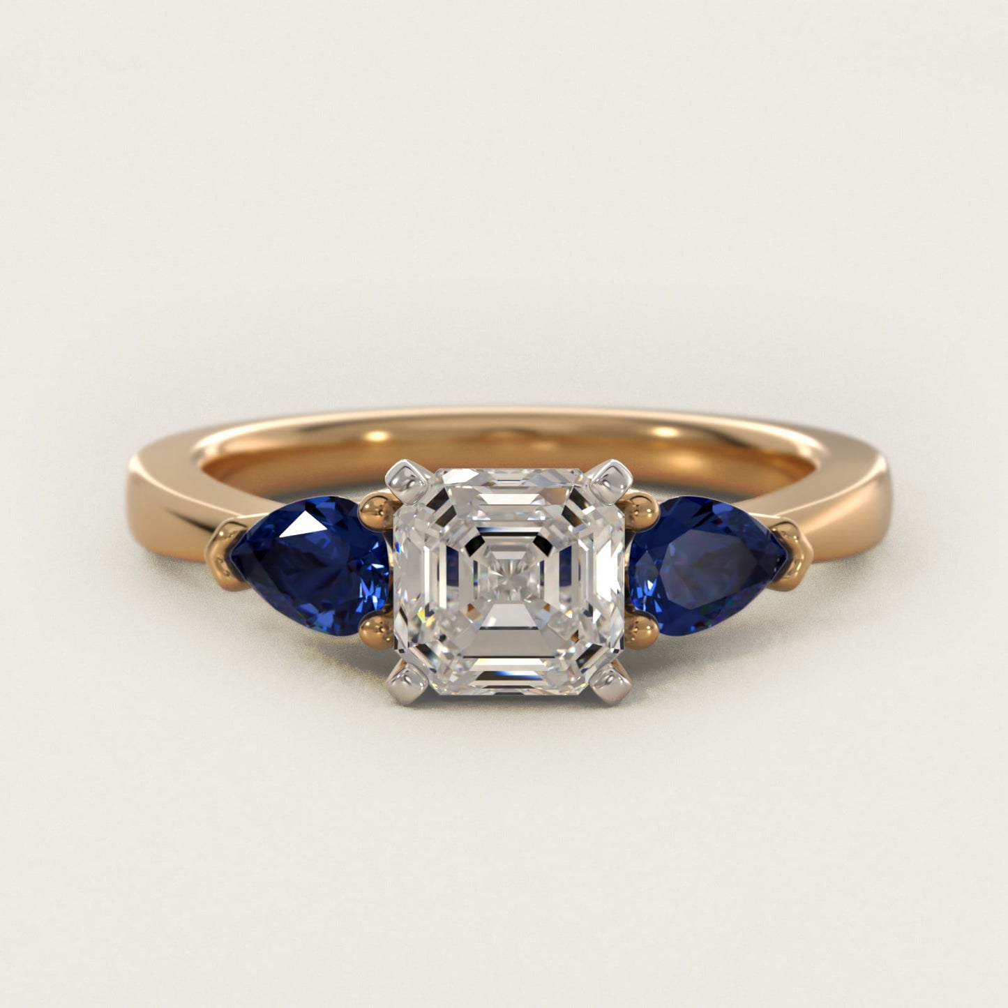 Classic Pear Shaped Sapphire Engagement Ring in 14K Yellow Gold - Asscher Center