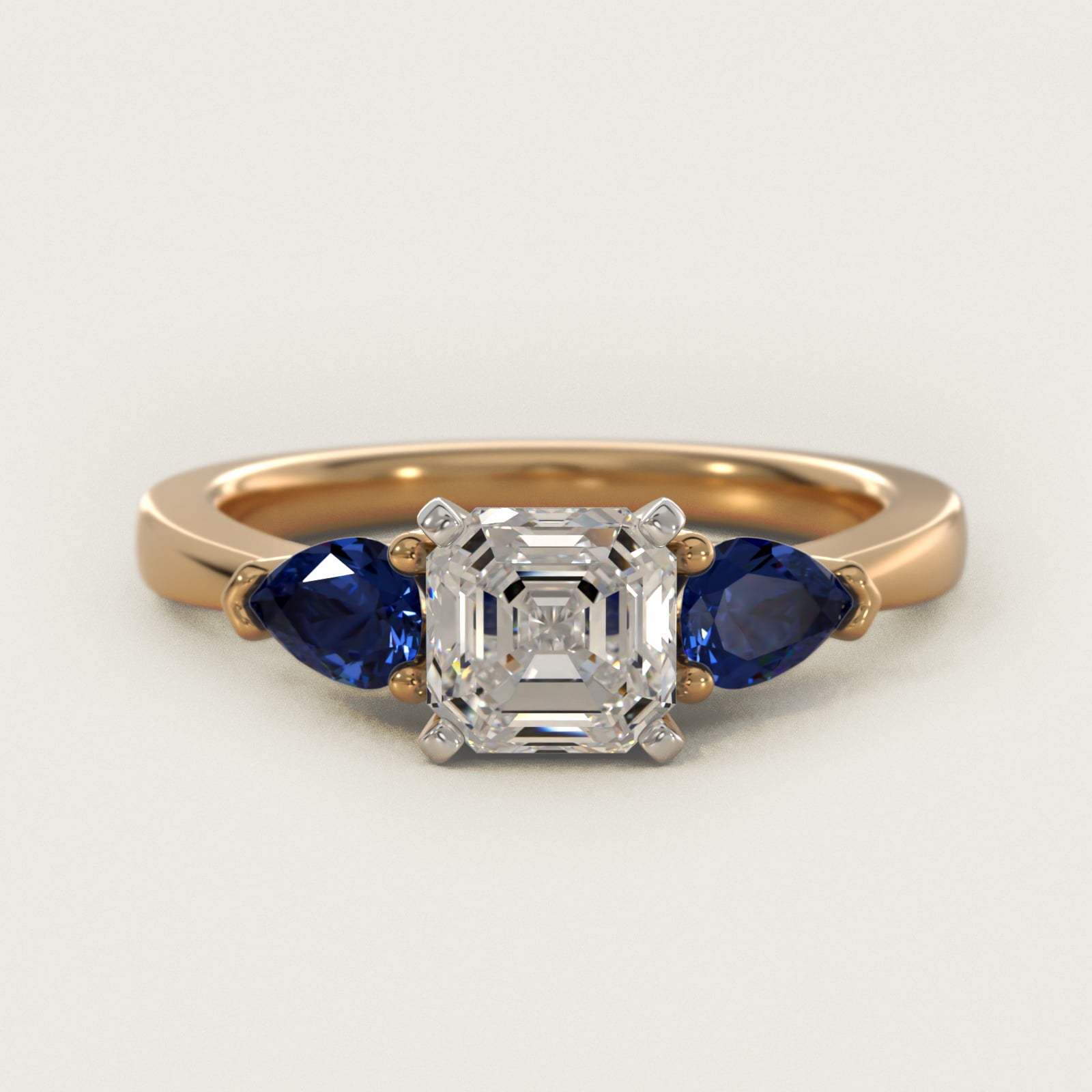 Classic Pear Shaped Sapphire Engagement Ring in 14K Yellow Gold - Asscher Center