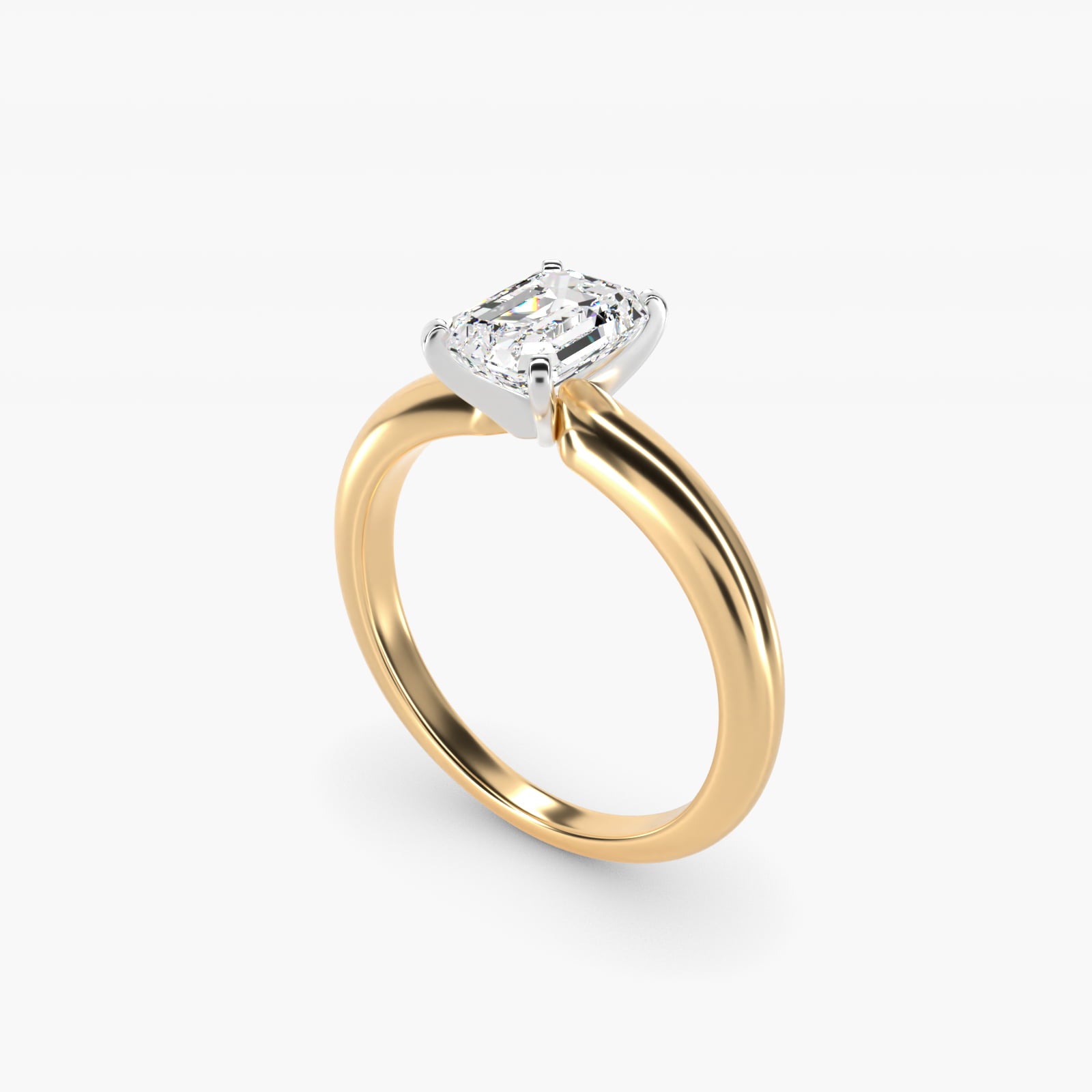 Classic Simple Solitaire Engagement Ring in 18k Yellow Gold - Emerald Center