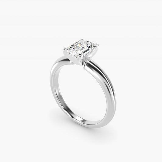 Classic Simple Solitaire Engagement Ring in Platinum - Emerald Center