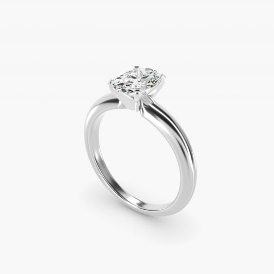 Classic Simple Solitaire Engagement Ring in Platinum - Oval Center