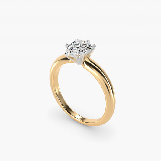 Classic Simple Solitaire Engagement Ring in 18k Yellow Gold - Pear Center