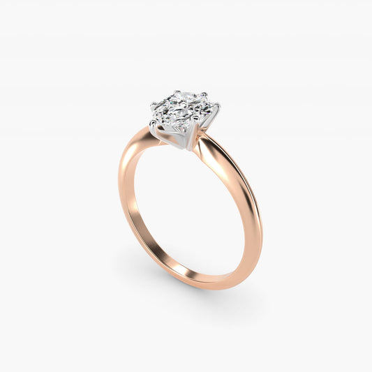 Classic Six-Prong Solitaire Engagement Ring in 14k Rose Gold - Pear Center