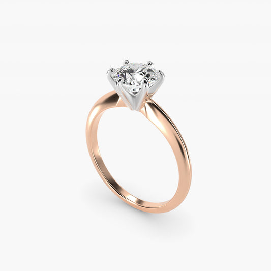 Classic Six-Prong Solitaire Engagement Ring in 14k Rose Gold - Round Center