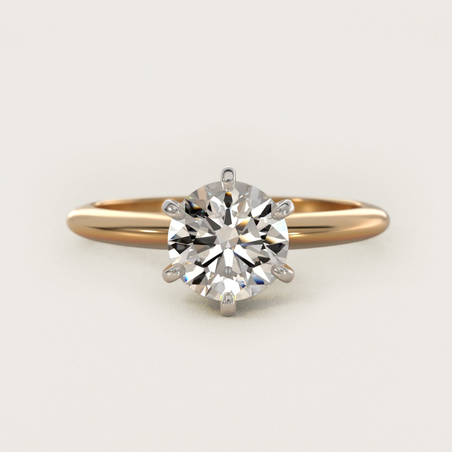 Classic Six-Prong Solitaire Engagement Ring in 14K Yellow Gold - Round Center