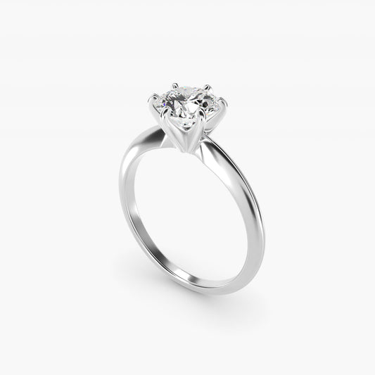 Classic Six-Prong Solitaire Engagement Ring in Platinum - Round Center