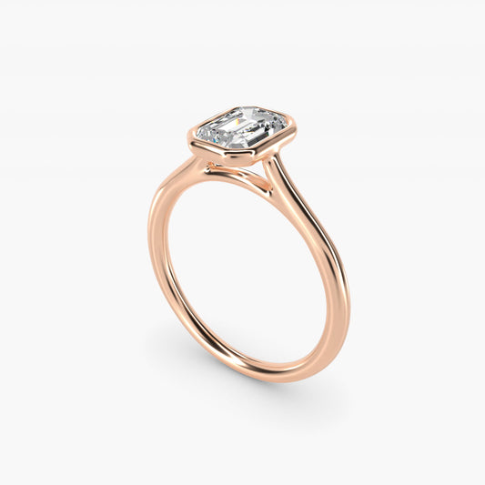 Comfort Fit Bezel Set Solitaire Engagement Ring In 18k Rose Gold By James Allen - Emerald Center