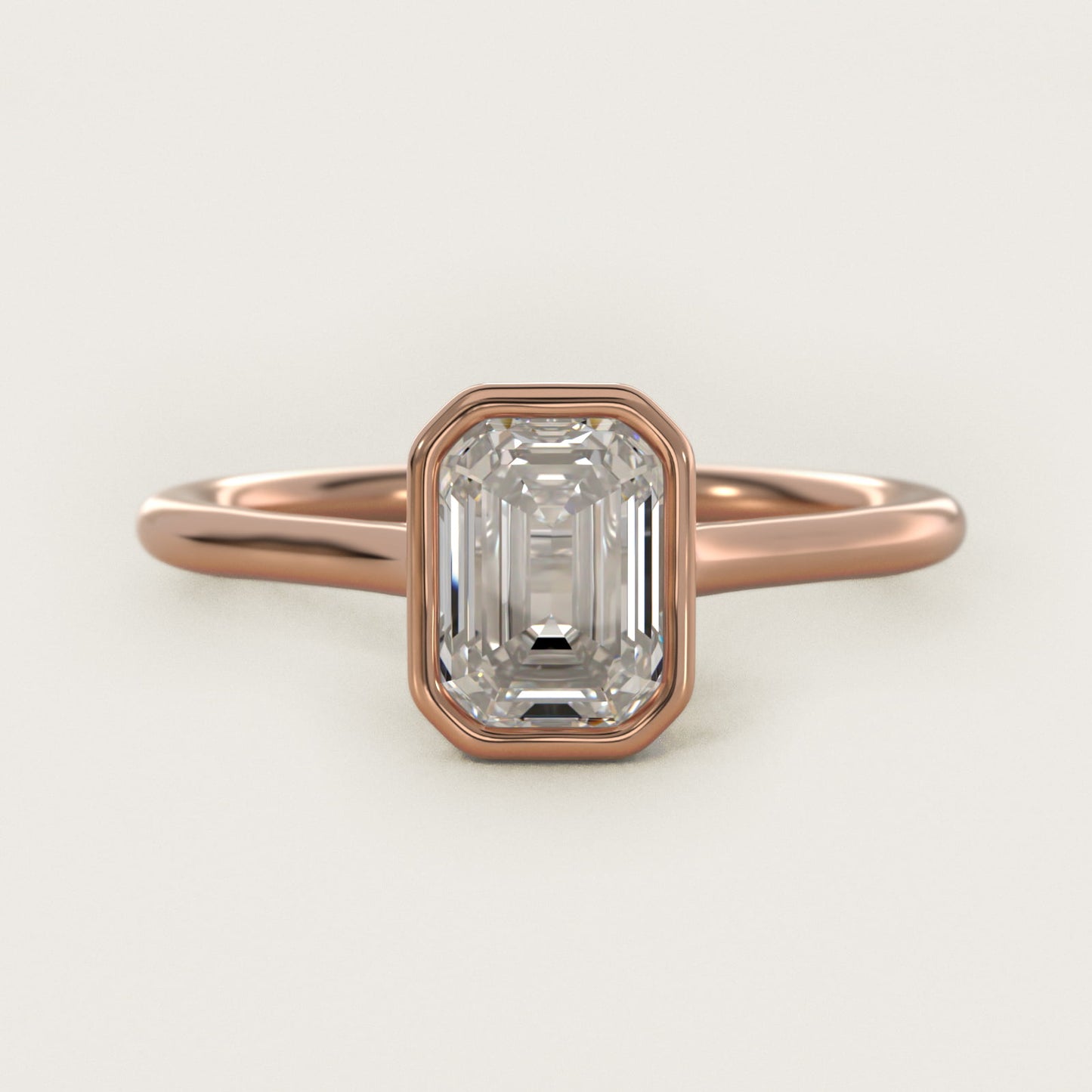Comfort Fit Bezel Set Solitaire Engagement Ring In 18k Rose Gold By James Allen - Emerald Center