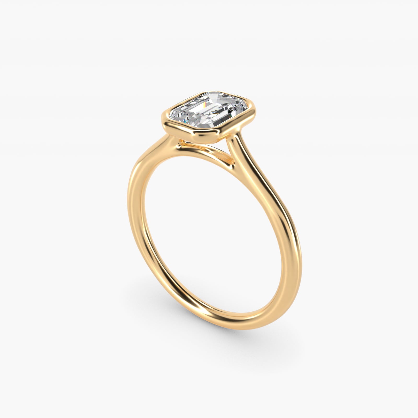 Comfort Fit Bezel Set Solitaire Engagement Ring In 18k Yellow Gold By James Allen - Emerald Center