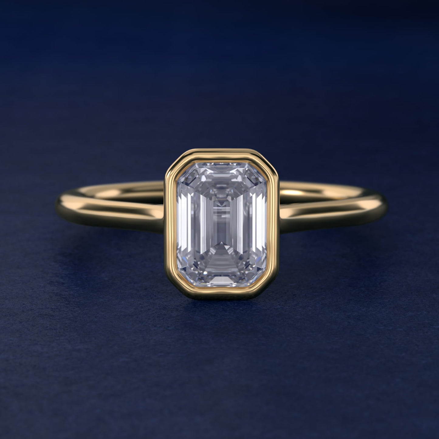 Comfort Fit Bezel Set Solitaire Engagement Ring In 18k Yellow Gold By James Allen - Emerald Center