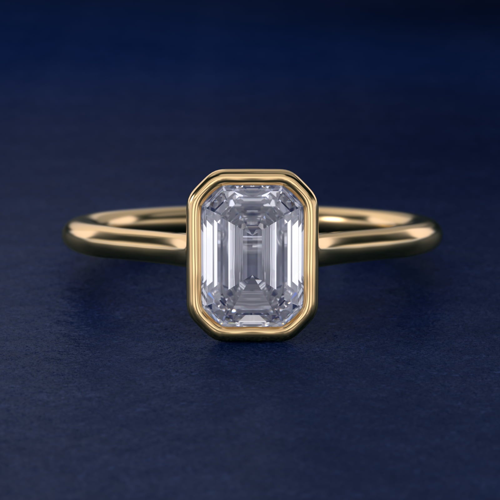 Comfort Fit Bezel Set Solitaire Engagement Ring In 18k Yellow Gold By James Allen - Emerald Center