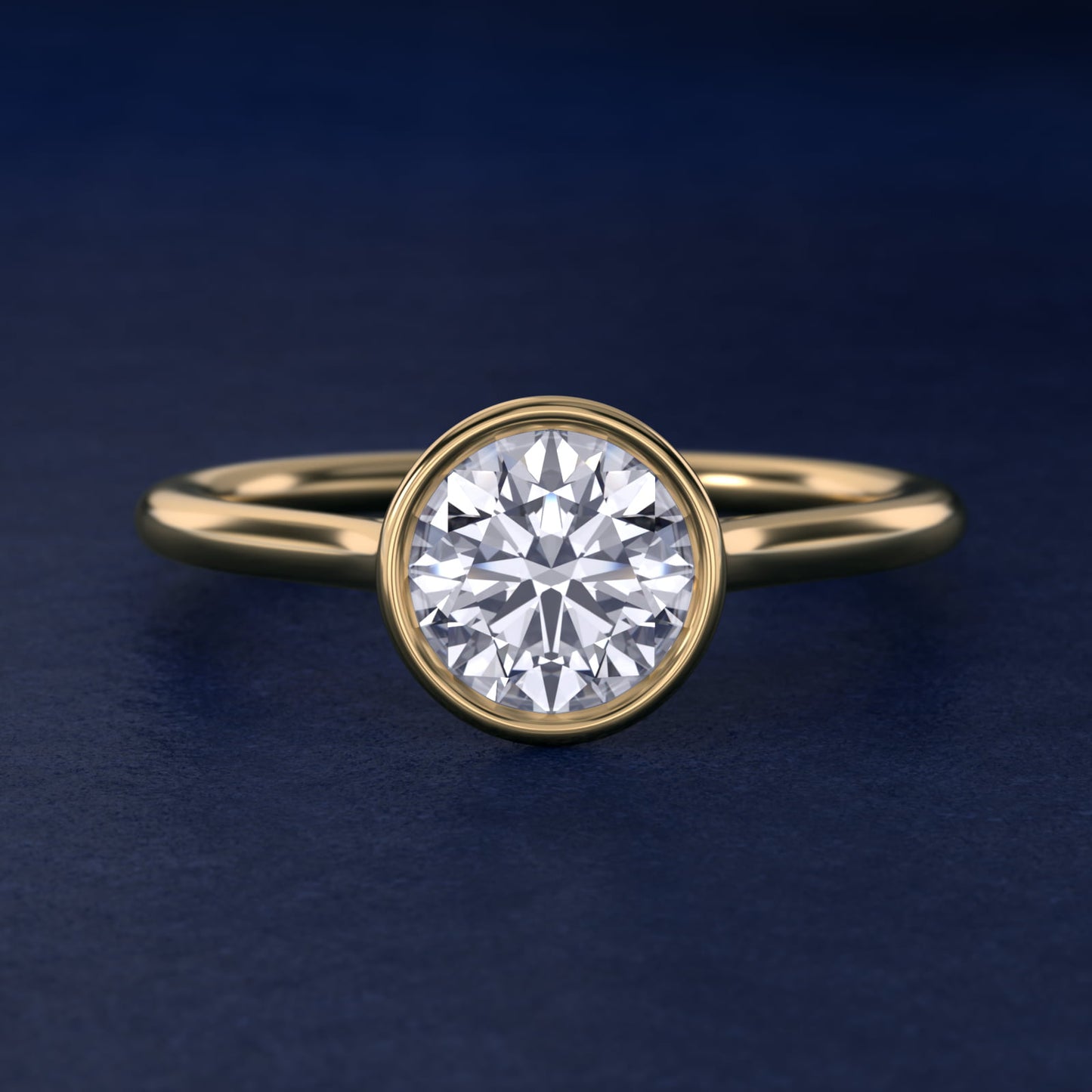 Comfort Fit Bezel Set Solitaire Engagement Ring In 14K Yellow Gold By James Allen - Round Center