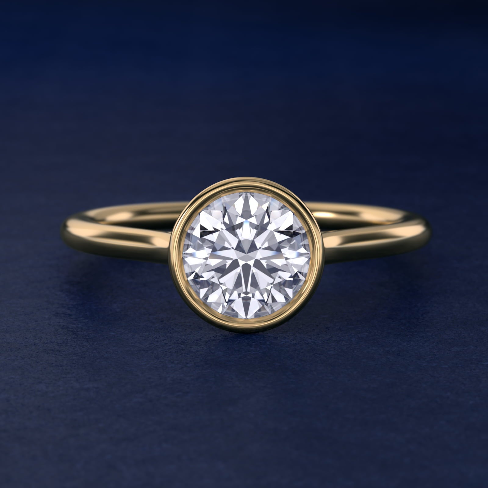Comfort Fit Bezel Set Solitaire Engagement Ring In 18k Yellow Gold By James Allen - Round Center