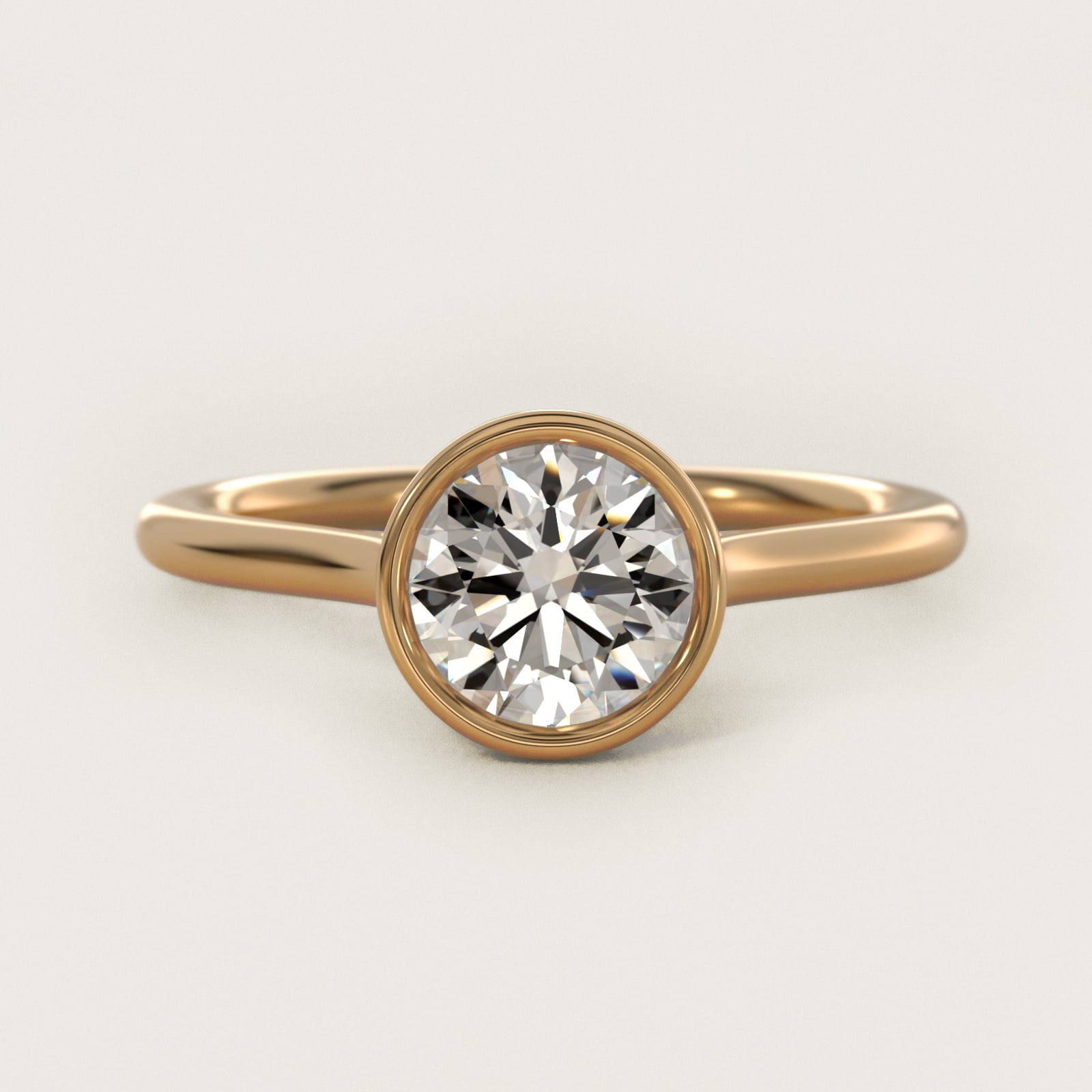 Comfort Fit Bezel Set Solitaire Engagement Ring In 14K Yellow Gold By James Allen - Round Center