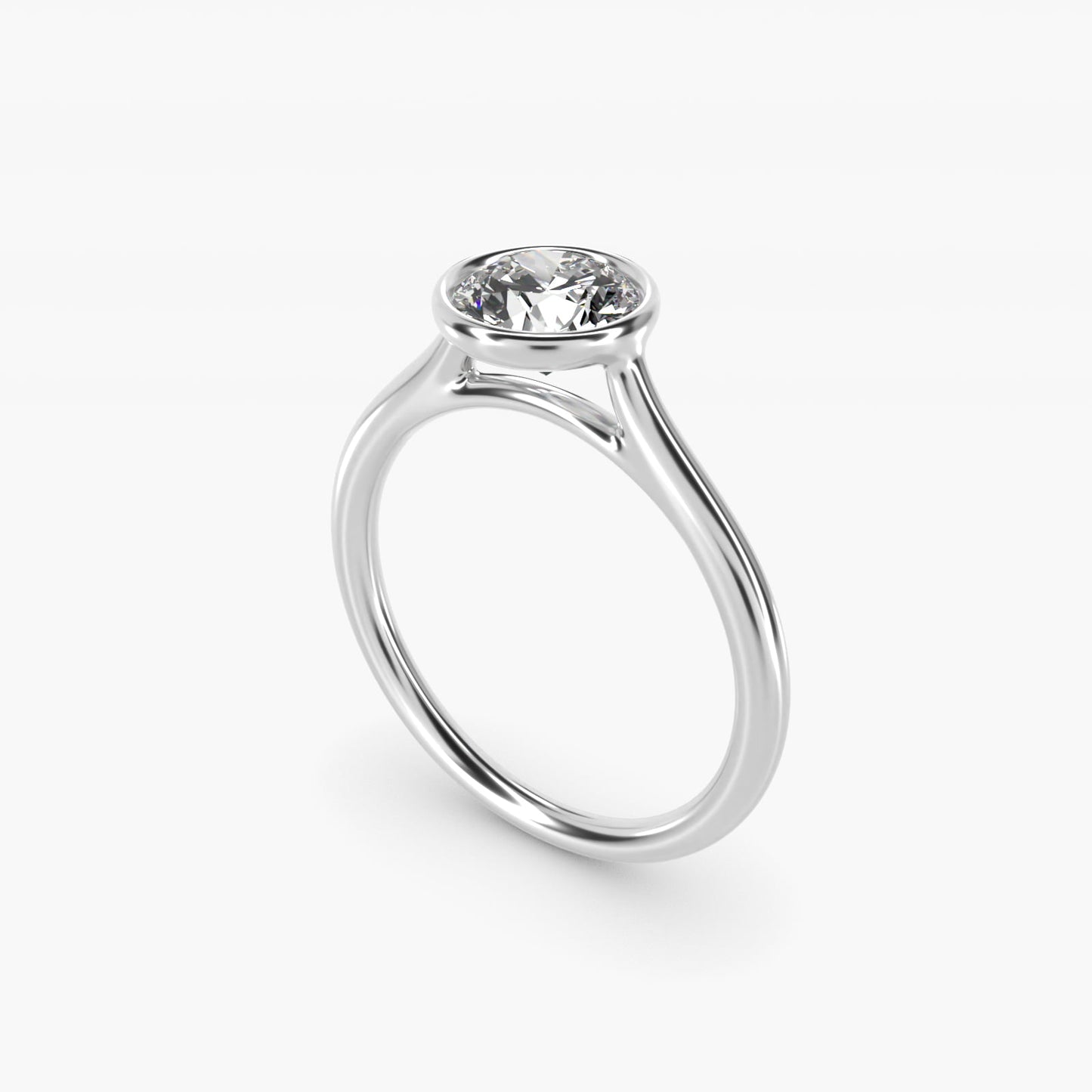 Comfort Fit Bezel Set Solitaire Engagement Ring In Platinum By James Allen - Round Center