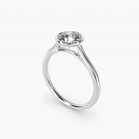 Comfort Fit Bezel Set Solitaire Engagement Ring In Platinum By James Allen - Round Center