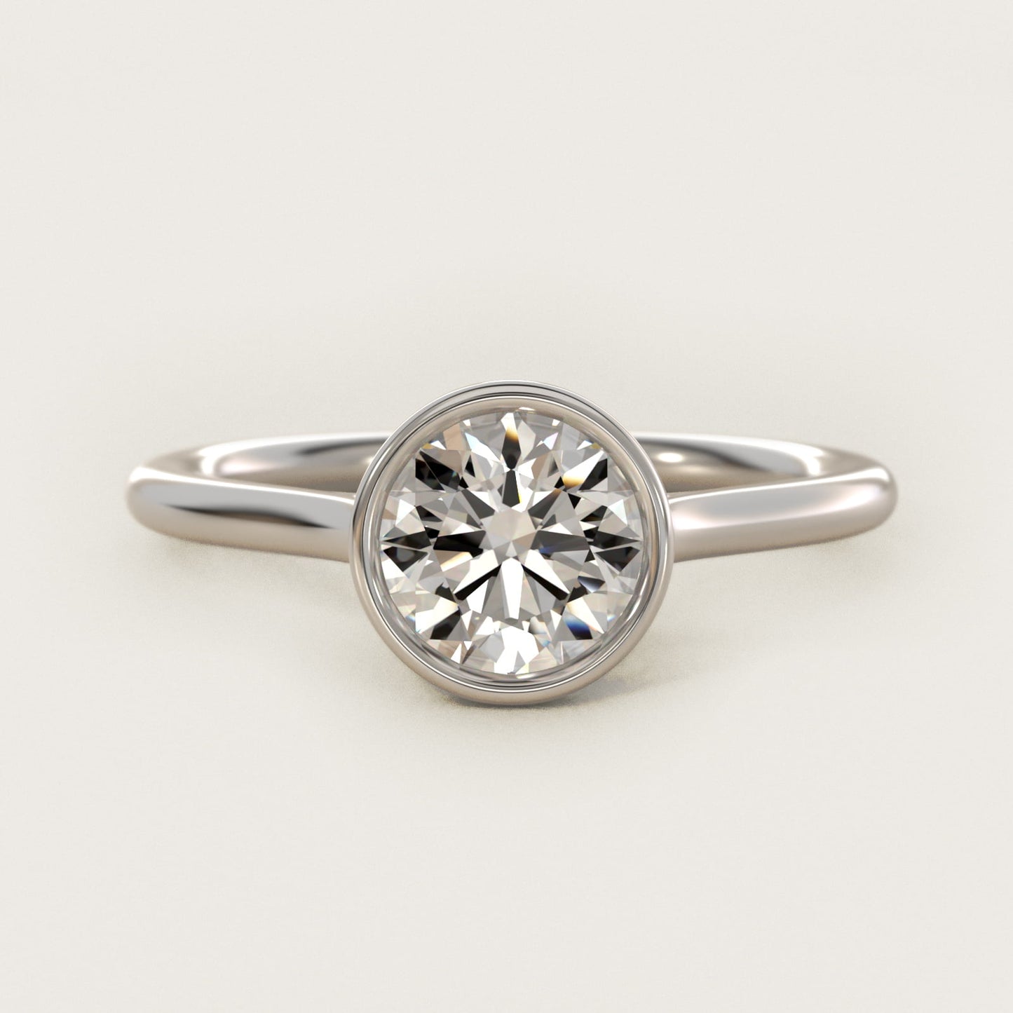 Comfort Fit Bezel Set Solitaire Engagement Ring In Platinum By James Allen - Round Center