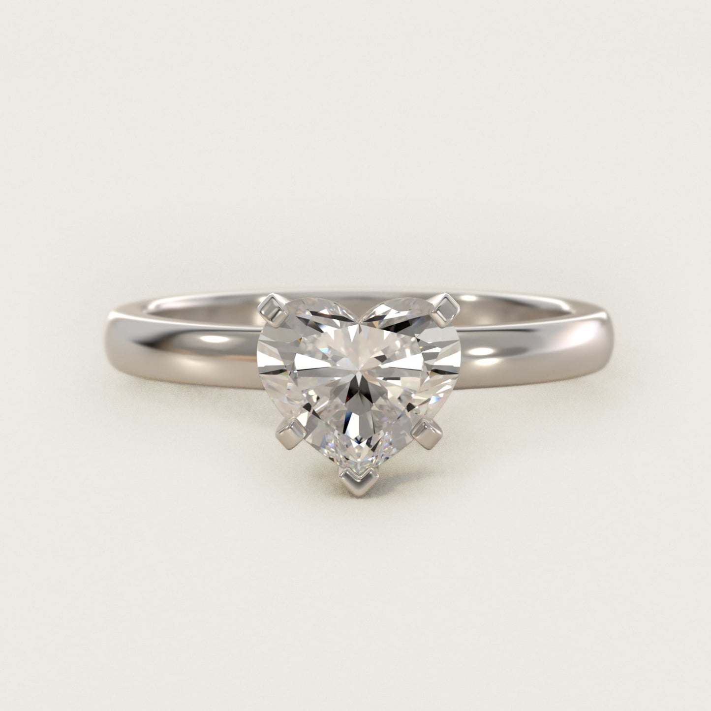 Comfort Fit Six Prong Solitaire Engagement Ring In Platinum By James Allen - Heart Center