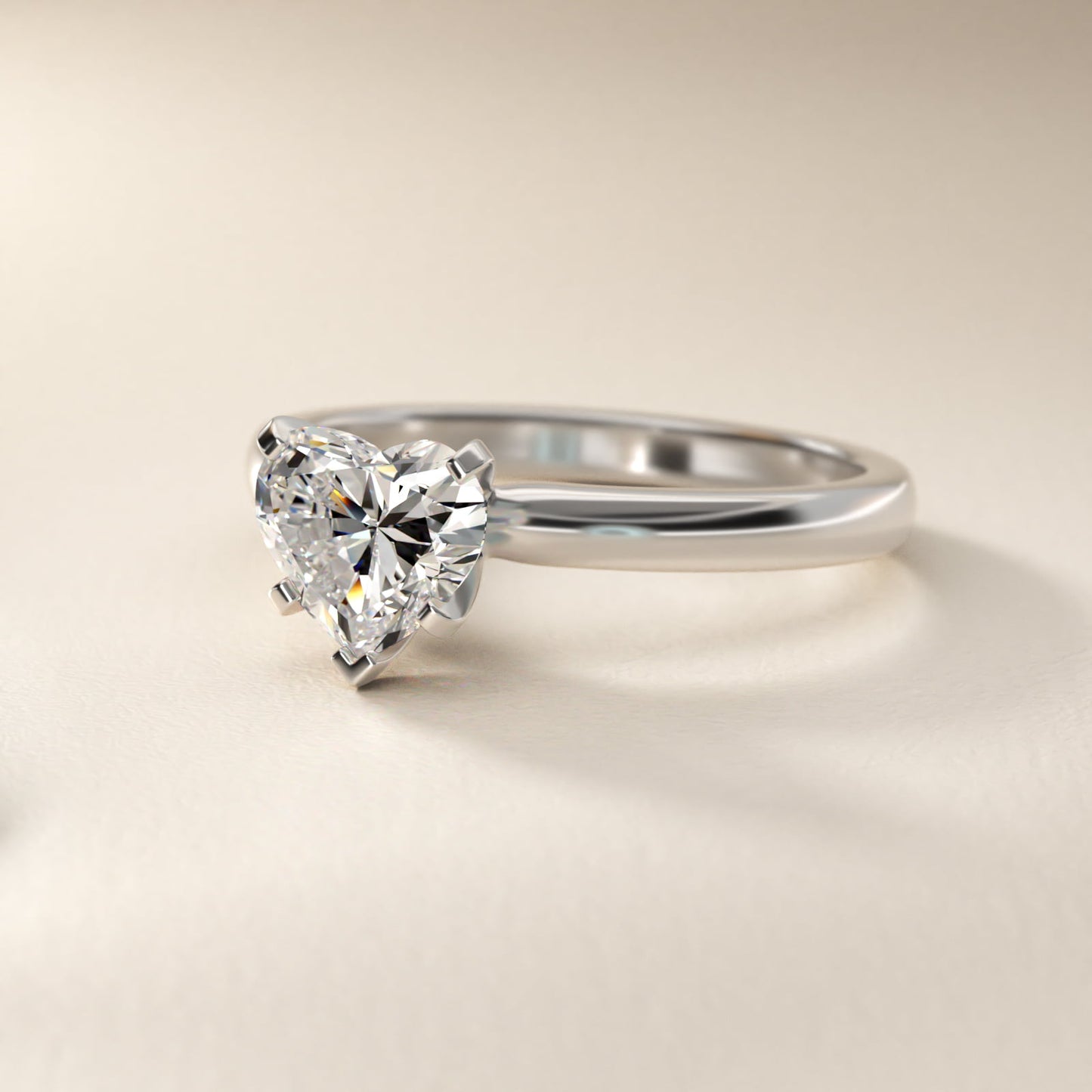 Comfort Fit Six Prong Solitaire Engagement Ring In Platinum By James Allen - Heart Center