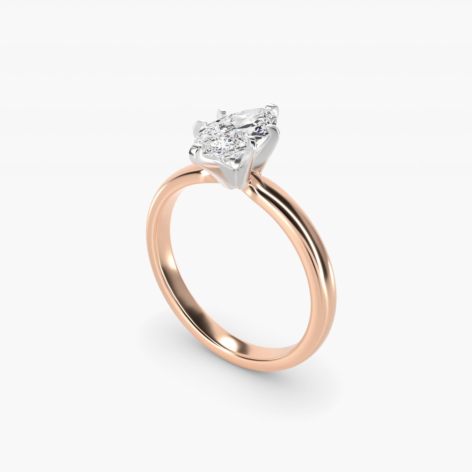 Comfort Fit Six Prong Solitaire Engagement Ring In 14K Rose Gold By James Allen - Marquise Center