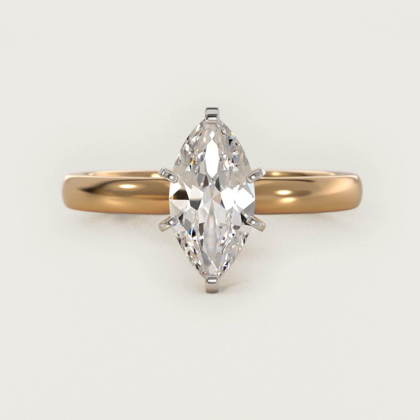 Comfort Fit Six Prong Solitaire Engagement Ring In 18k Yellow Gold By James Allen - Marquise Center