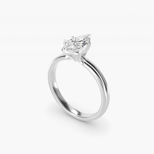Comfort Fit Six Prong Solitaire Engagement Ring In Platinum By James Allen - Marquise Center
