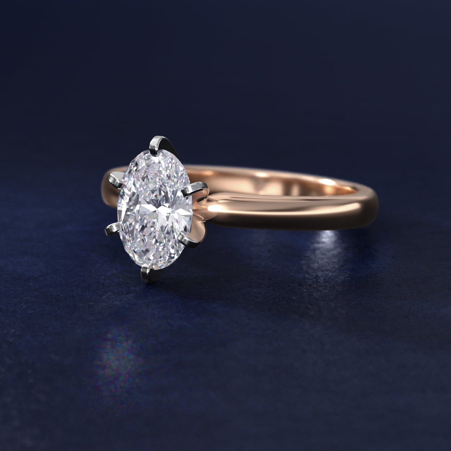Comfort Fit Six Prong Solitaire Engagement Ring In 18k Rose Gold By James Allen - Oval Center