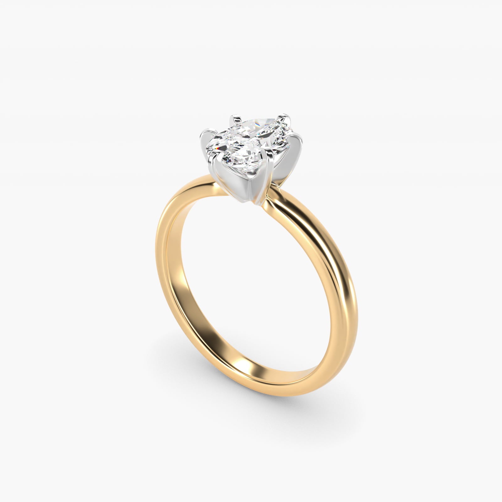 Comfort Fit Six Prong Solitaire Engagement Ring In 14K Yellow Gold By James Allen - Oval Center