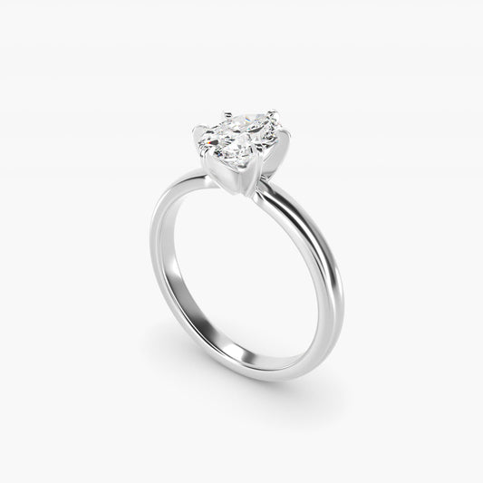 Comfort Fit Six Prong Solitaire Engagement Ring In Platinum By James Allen - Oval Center