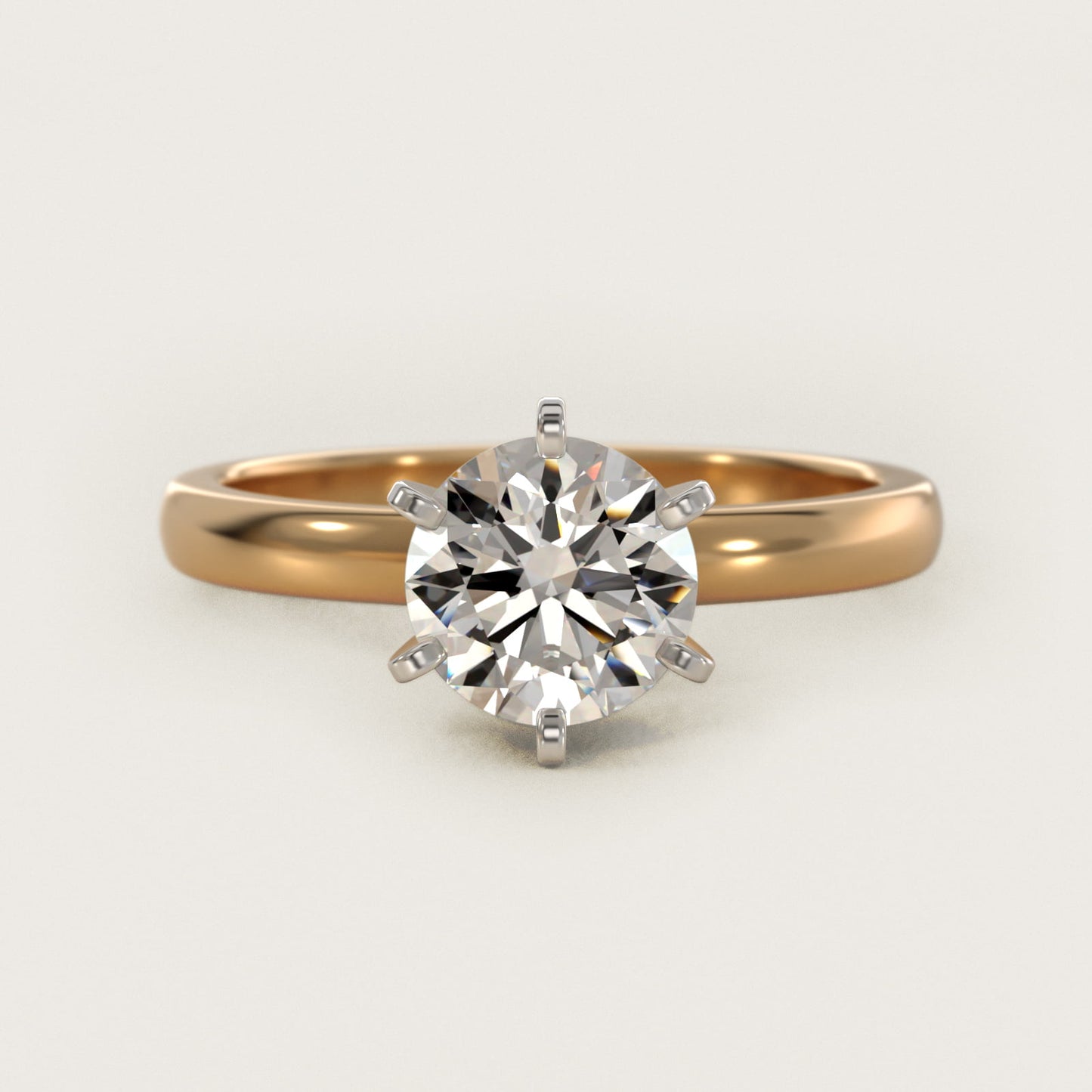 Comfort Fit Six Prong Solitaire Engagement Ring In 18k Yellow Gold By James Allen - Round Center